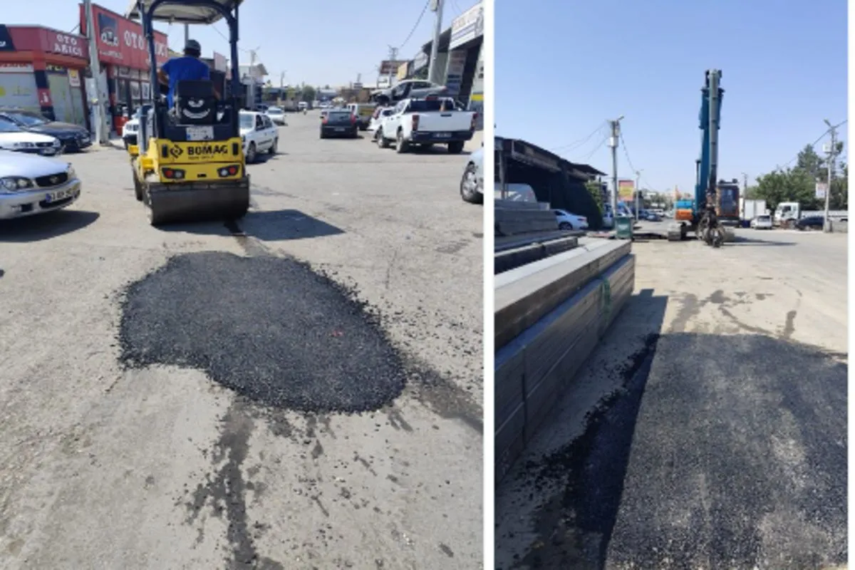 Sanayi Sitesinde Yama Asfalt Çalışmaları Başladı